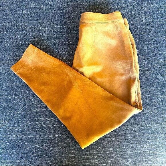 J.JILL women's suede-like cognac whisky ankle leggings size M - Picture 1 of 7